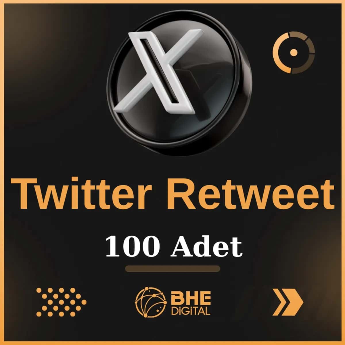 X (Twitter) 100  Adet  Retweet