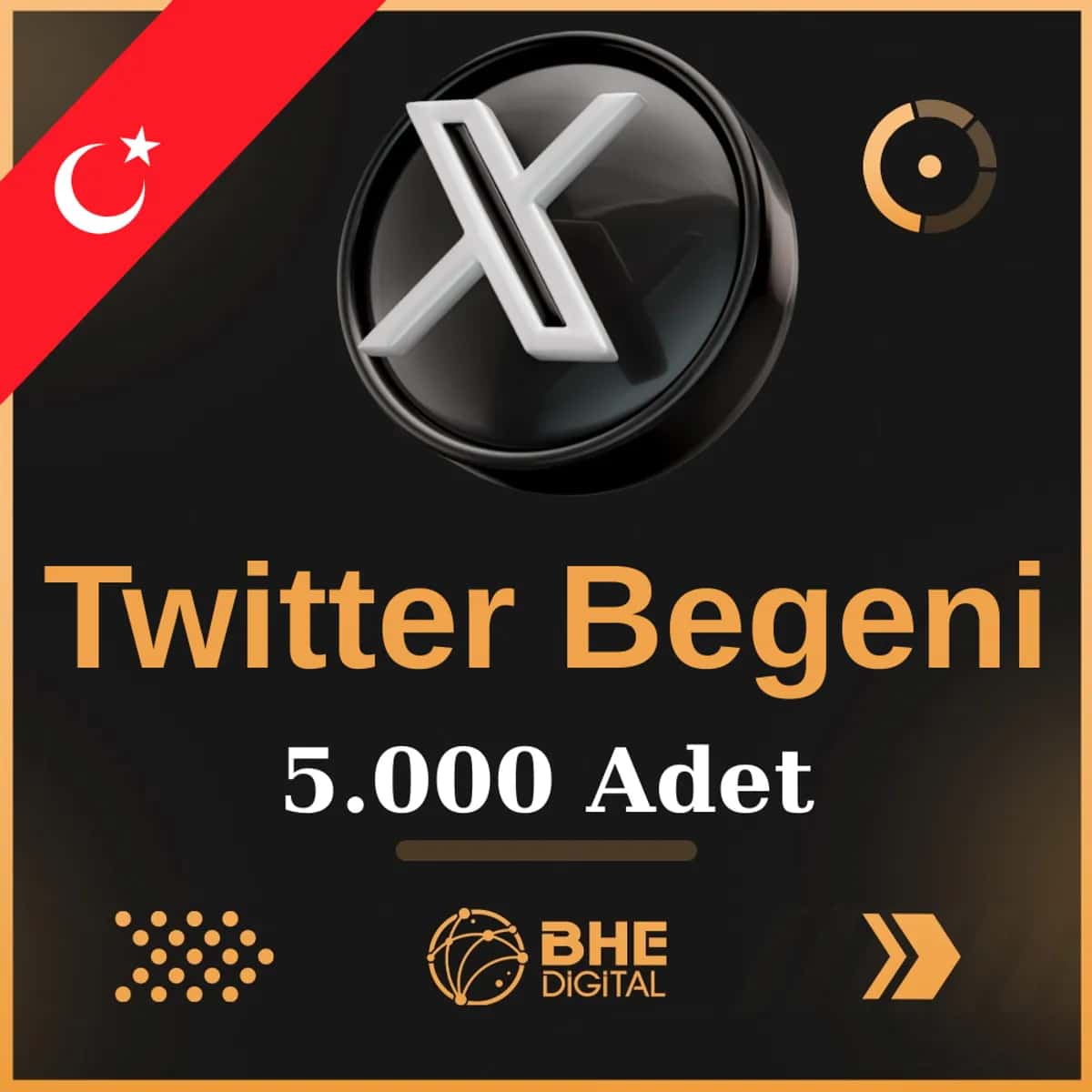 X (Twitter) 5.000 Adet Türk Beğeni