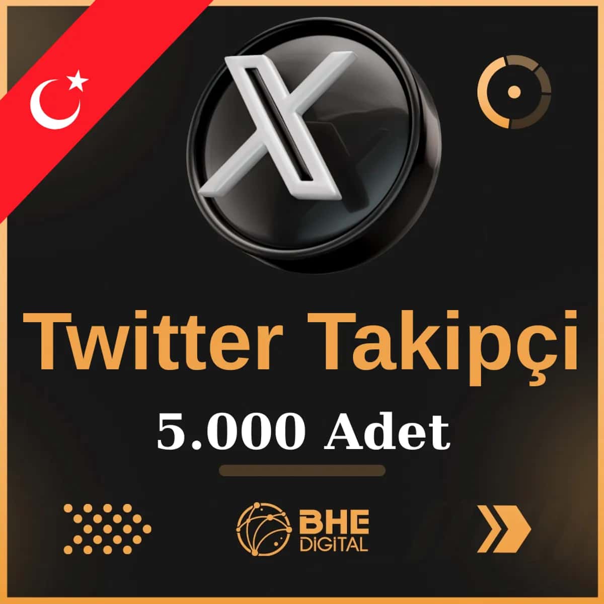 X (Twitter) 5.000 Adet Türk Takipçi