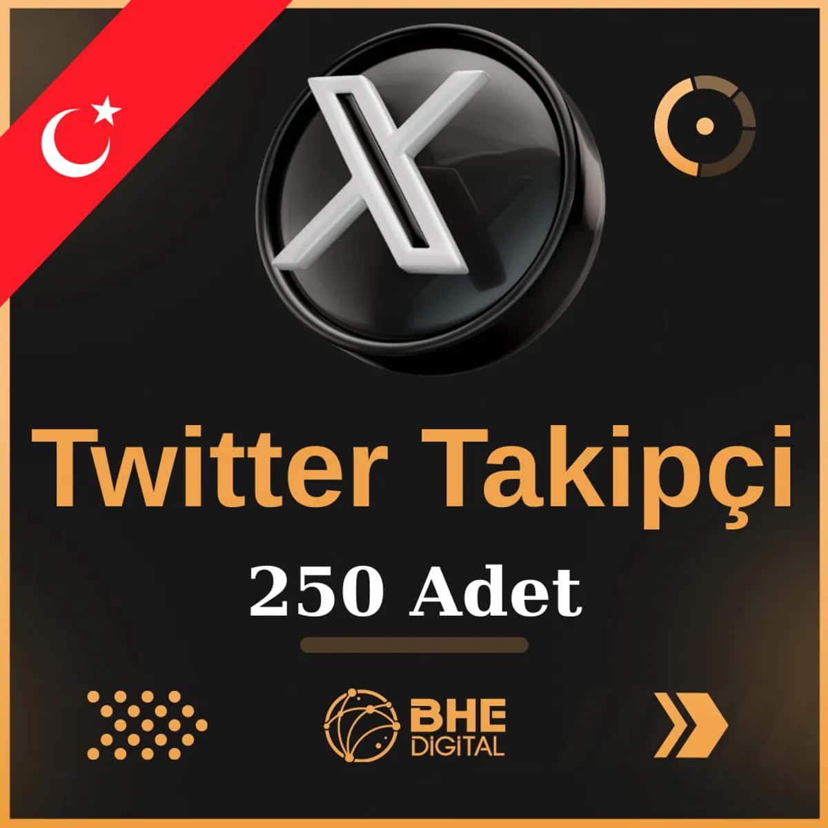 X (Twitter) 250 Adet Türk Takipçi